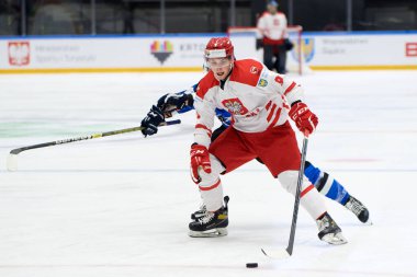 TYCHY, POLAND - 26 Nisan 2022: IIHF 2022 Buz Hokeyi Dünya Şampiyonası Div 1B Polonya - Estonya