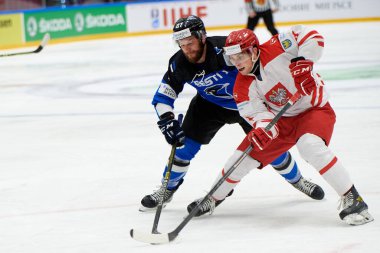 TYCHY, POLAND - 26 Nisan 2022: IIHF 2022 Buz Hokeyi Dünya Şampiyonası Div 1B Polonya - Estonya