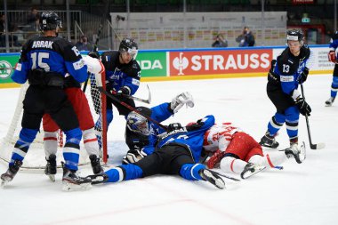TYCHY, POLAND - 26 Nisan 2022: IIHF 2022 Buz Hokeyi Dünya Şampiyonası Div 1B Polonya - Estonya