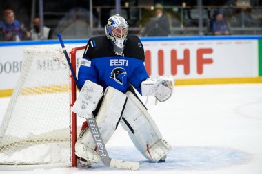 TYCHY, POLAND - 26 Nisan 2022: IIHF 2022 Buz Hokeyi Dünya Şampiyonası Div 1B Polonya - Estonya
