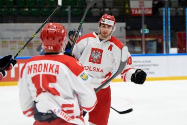 TYCHY, POLAND - 26 Nisan 2022: IIHF 2022 Buz Hokeyi Dünya Şampiyonası Div 1B Polonya - Estonya