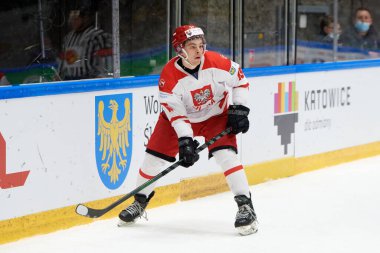 TYCHY, POLAND - 26 Nisan 2022: IIHF 2022 Buz Hokeyi Dünya Şampiyonası Div 1B Polonya - Estonya