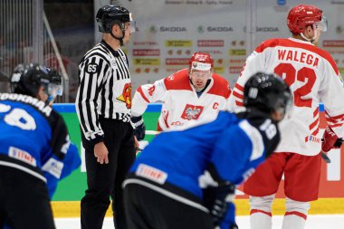 TYCHY, POLAND - 26 Nisan 2022: IIHF 2022 Buz Hokeyi Dünya Şampiyonası Div 1B Polonya - Estonya