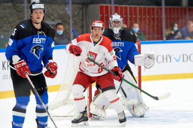 TYCHY, POLAND - 26 Nisan 2022: IIHF 2022 Buz Hokeyi Dünya Şampiyonası Div 1B Polonya - Estonya