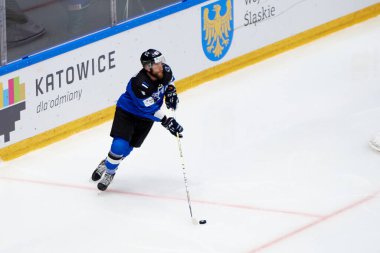 TYCHY, POLAND - 26 Nisan 2022: IIHF 2022 Buz Hokeyi Dünya Şampiyonası Div 1B Polonya - Estonya
