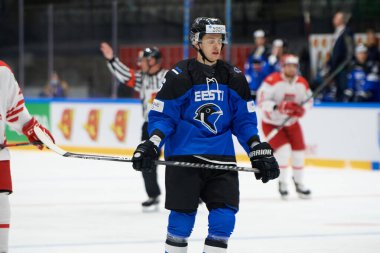 TYCHY, POLAND - 26 Nisan 2022: IIHF 2022 Buz Hokeyi Dünya Şampiyonası Div 1B Polonya - Estonya