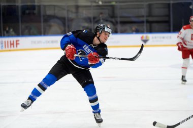 TYCHY, POLAND - 26 Nisan 2022: IIHF 2022 Buz Hokeyi Dünya Şampiyonası Div 1B Polonya - Estonya