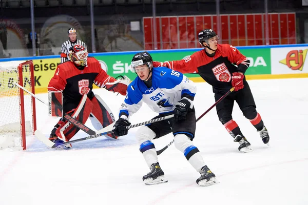 TYCHY, POLAND - 28 Nisan 2022: IIHF 2022 Buz Hokeyi Dünya Şampiyonası Div 1B Japonya - Estonya