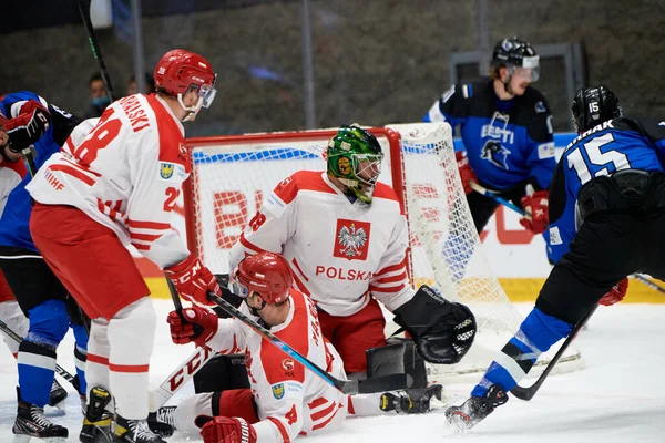 TYCHY, POLAND - 26 Nisan 2022: IIHF 2022 Buz Hokeyi Dünya Şampiyonası Div 1B Polonya - Estonya