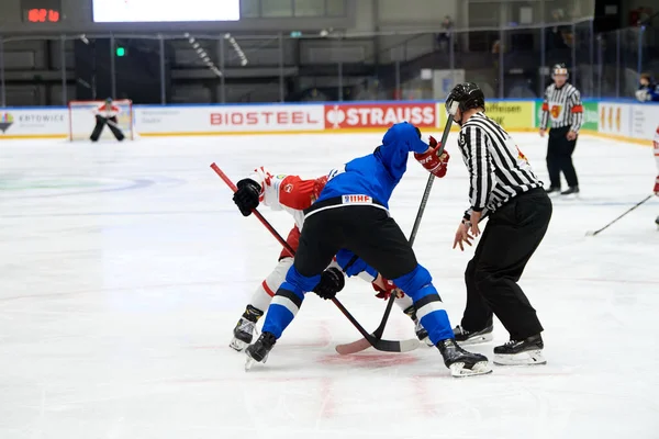 Tychy Polónia Abril 2022 Partida Hóquei Gelo Campeonato Mundial Hóquei — Fotografia de Stock