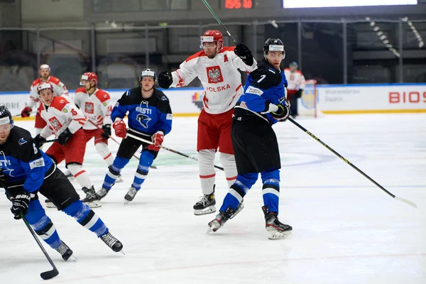TYCHY, POLAND - 26 Nisan 2022: IIHF 2022 Buz Hokeyi Dünya Şampiyonası Div 1B Polonya - Estonya