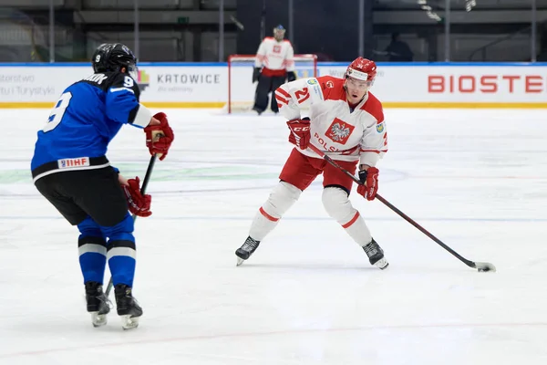 TYCHY, POLAND - 26 Nisan 2022: IIHF 2022 Buz Hokeyi Dünya Şampiyonası Div 1B Polonya - Estonya