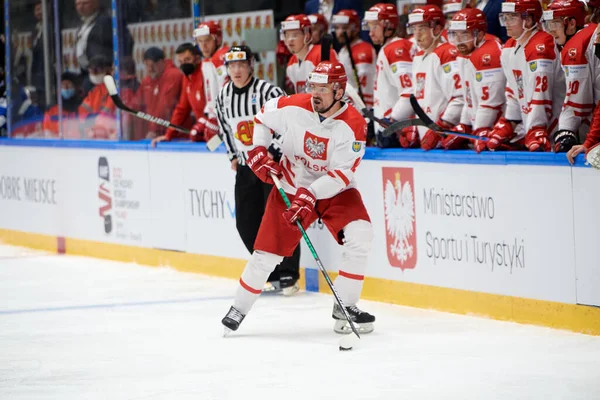 Tychy Poland April 2022 Hockey Match Iihf 2022 Ice Hockey — стоковое фото