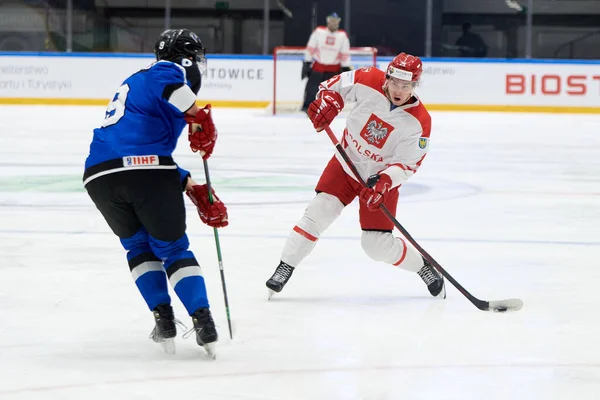 TYCHY, POLAND - 26 Nisan 2022: IIHF 2022 Buz Hokeyi Dünya Şampiyonası Div 1B Polonya - Estonya
