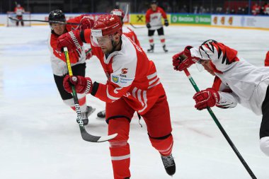 TYCHY, POLAND - 29 Nisan 2022: IIHF 2022 Buz Hokeyi Dünya Şampiyonası Div 1B Polonya - Japonya