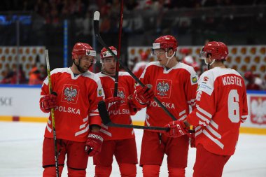TYCHY, POLAND - 29 Nisan 2022: IIHF 2022 Buz Hokeyi Dünya Şampiyonası Div 1B Polonya - Japonya
