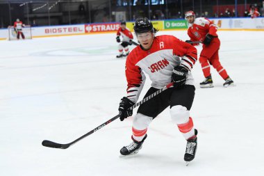 TYCHY, POLAND - 29 Nisan 2022: IIHF 2022 Buz Hokeyi Dünya Şampiyonası Div 1B Polonya - Japonya