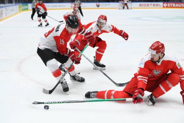 TYCHY, POLAND - 29 Nisan 2022: IIHF 2022 Buz Hokeyi Dünya Şampiyonası Div 1B Polonya - Japonya