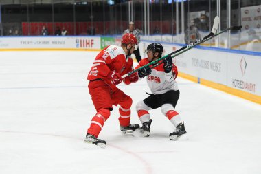 TYCHY, POLAND - 29 Nisan 2022: IIHF 2022 Buz Hokeyi Dünya Şampiyonası Div 1B Polonya - Japonya
