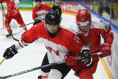 TYCHY, POLAND - 29 Nisan 2022: IIHF 2022 Buz Hokeyi Dünya Şampiyonası Div 1B Polonya - Japonya