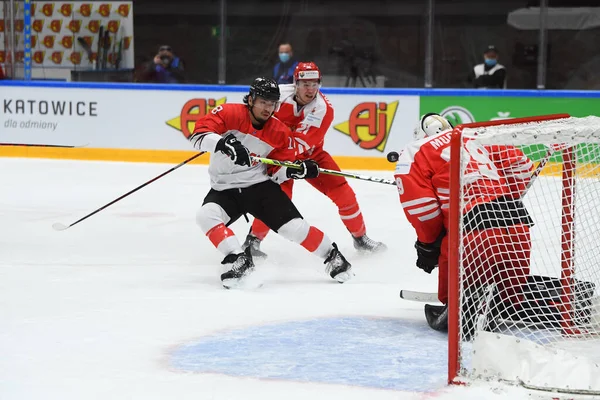 TYCHY, POLAND - 29 Nisan 2022: IIHF 2022 Buz Hokeyi Dünya Şampiyonası Div 1B Polonya - Japonya