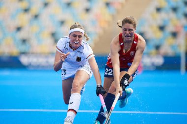 MONCHEGLADBACH, GERMANY - 5 Mayıs 2022: Almanya ve İngiltere arasında SparkassenPark 'ta oynanan FIH Pro League maçı