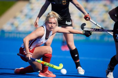 MONCHEGLADBACH, GERMANY - 4 Mayıs 2022: Almanya ve İngiltere arasında SparkassenPark 'ta oynanan FIH Pro League maçı