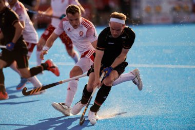 MONCHEGLADBACH, GERMANY - 4 Mayıs 2022: Almanya ve İngiltere arasında SparkassenPark 'ta oynanan FIH Pro League Men maçı