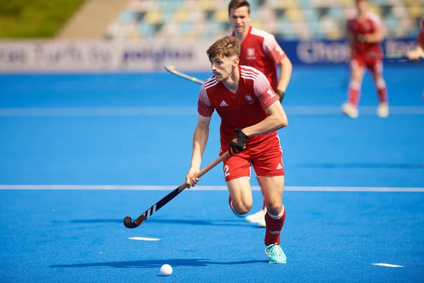 MONCHEGLADBACH, GERMANY - MAY 5, 2022: the FIH Pro League game between the Germany and England at the SparkassenPark