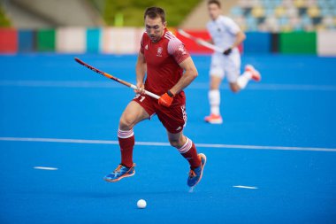 MONCHEGLADBACH, GERMANY - MAY 5, 2022: the FIH Pro League game between the Germany and England at the SparkassenPark