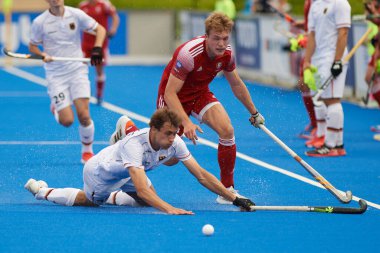 MONCHEGLADBACH, GERMANY - MAY 5, 2022: the FIH Pro League game between the Germany and England at the SparkassenPark