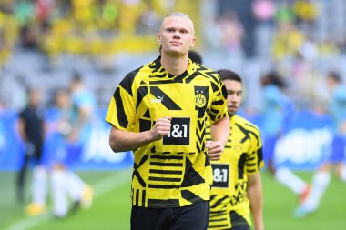 DORTMUND, Almanya - 14 Mayıs 2022 Erling Haaland. Bundesliga Borussia Dortmund, Iduna Park 'ta Herta Berlin' e karşı.
