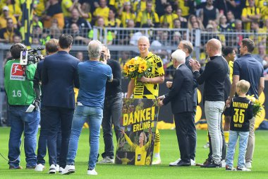 Erling Haaland 'ın Şükran Günü 14 Mayıs 2022' de. Bundesliga Borussia Dortmund, Iduna Park 'ta Herta Berlin' e karşı.