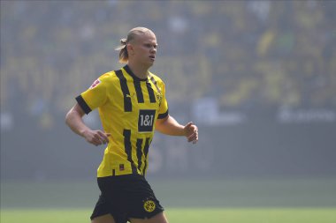 DORTMUND, GERMANY - MAY 14 2022: Erling Haaland during the match of Bundesliga Borussia Dortmund vs Hertha Berlin at Signal Iduna Park