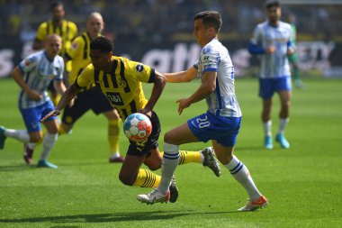 DORTMUND, GERMANY - 14 Mayıs 2022: Bundesliga Borussia Dortmund, Hertha Berlin 'e karşı Signal Iduna Park' ta oynanan maç