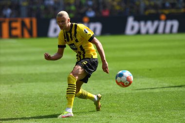DORTMUND, Almanya - 14 Mayıs 2022 Erling Haaland. Bundesliga Borussia Dortmund, Iduna Park 'ta Herta Berlin' e karşı.