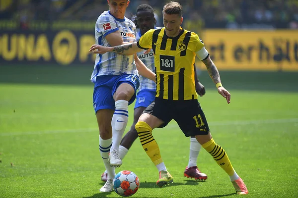 DORTMUND, Almanya - 14 Mayıs 2022: Marco Reus (kaptan). Bundesliga Borussia Dortmund, Iduna Park 'ta Hertha Berlin' e karşı.