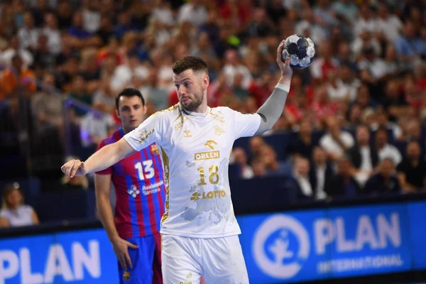 Kolej, Almanya - 18 Haziran 2022: 18 Niclas Ekberg. Yarı final THW Kiel - Barca EHF FİNAL4 Men