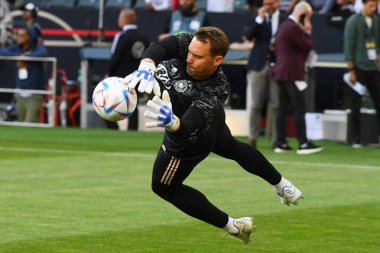 MOENCHENGLADBACH, GERMANY - 13 Haziran 2022: Manuel Neuer UEFA Milletler Ligi 2023 Almanya ile İtalya arasındaki futbol maçı sırasında