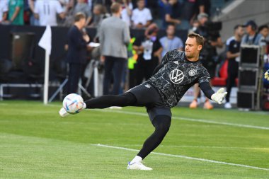 MOENCHENGLADBACH, GERMANY - 13 Haziran 2022: Manuel Neuer UEFA Milletler Ligi 2023 Almanya ile İtalya arasındaki futbol maçı sırasında