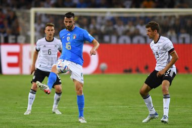 MENCHENGLADBACH, ALMANY - 14 Haziran 2022 Bryan Cristante. UEFA Milletler Ligi 'nin Almanya ile İtalya arasındaki maçı.