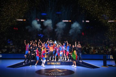 KOLOGNE, GERMANY - 19 Haziran 2022: Barselona, EHF Finali 'nde Barca - Lomza Vive Kielce