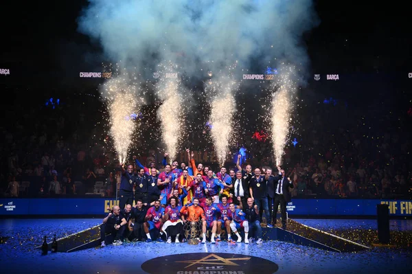 Cologne Germania Giugno 2022 Barcellona Festeggia Vittoria Nell Ehf Finale4 — Foto Stock