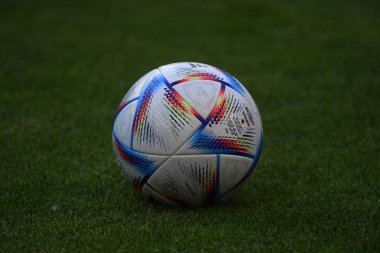 MOENCHENGLADBACH, GERMANY - 13 Haziran 2022: UEFA Milletler Ligi resmi topu Adidas, Almanya ile İtalya arasındaki 2023 UEFA Milletler Ligi maçı