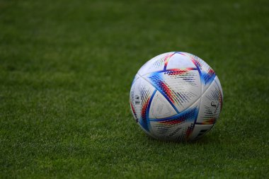 MOENCHENGLADBACH, GERMANY - 13 Haziran 2022: UEFA Milletler Ligi resmi topu Adidas, Almanya ile İtalya arasındaki 2023 UEFA Milletler Ligi maçı
