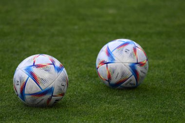 MOENCHENGLADBACH, GERMANY - 13 Haziran 2022: UEFA Milletler Ligi resmi topu Adidas, Almanya ile İtalya arasındaki 2023 UEFA Milletler Ligi maçı