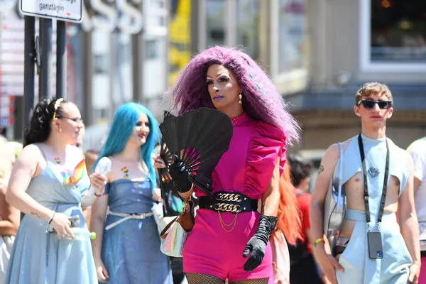 Cologne Németország 2022 Július Christopher Street Day Utcai Felvonulásának Résztvevője — Stock Fotó