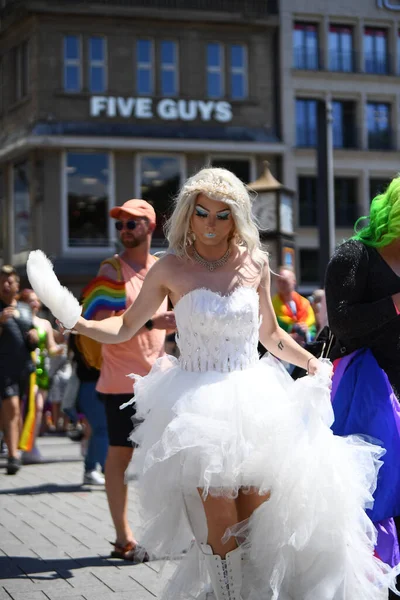 Kologia Niemcy Lipiec 2022 Uczestnik Street Parade Christopher Street Day — Zdjęcie stockowe