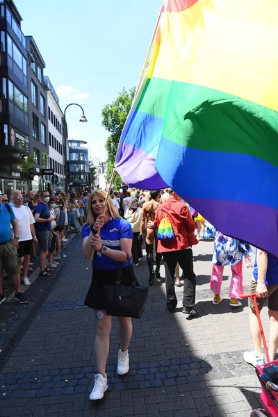 Kologia Niemcy Lipiec 2022 Uczestnik Street Parade Christopher Street Day — Zdjęcie stockowe