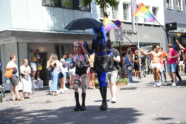 Cologne Německo Června 2022 Účastník Pouličního Průvodu Christopher Street Day — Stock fotografie